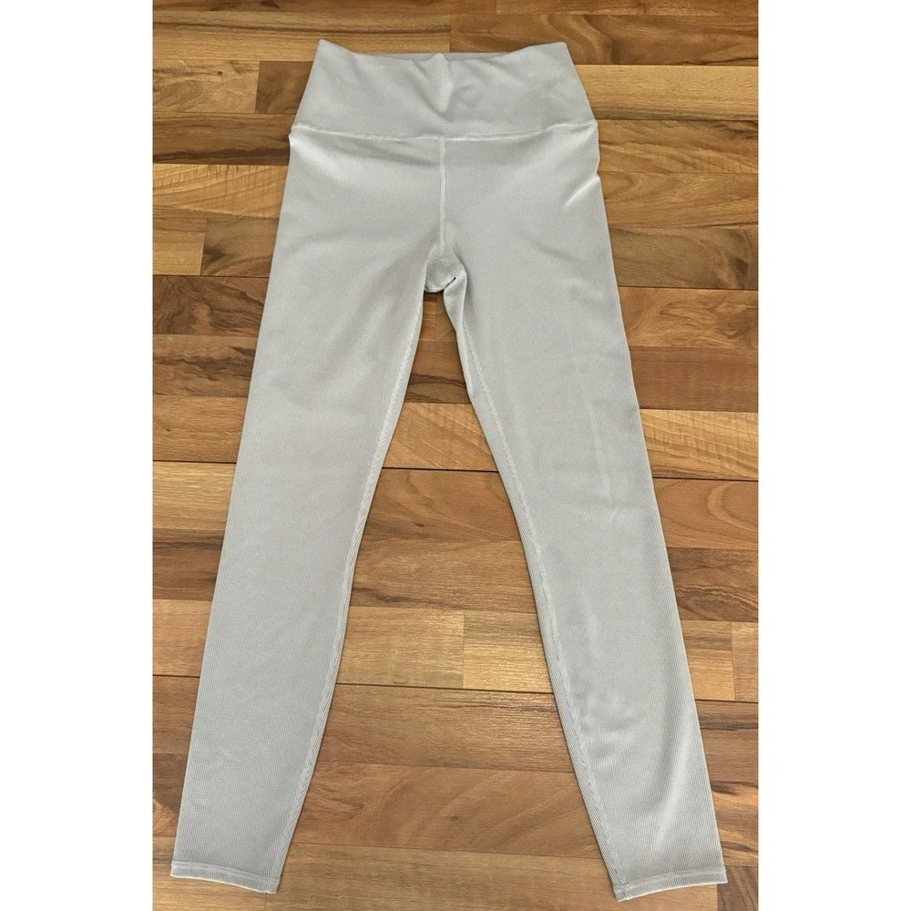 Vouri Lux Rib Studio Leggings High Rise Pale Gray Ribbed Size S - Picture 6 of 9